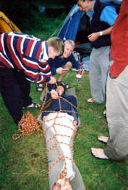 Ed Gay becomes overzealous in his delivery of a stretcher lesson.
