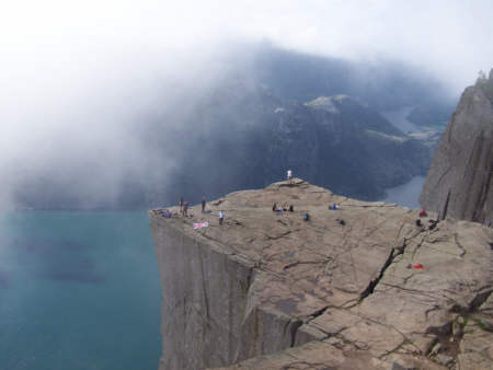 Prekestolen- a 2000 foot sheer drop to Lysfjorden