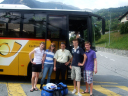 Alps/Nathalie, Daisy, Tom and Paul with the bus driver from Le Chable