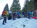 Winter Venturer 5 (Tiger)/Team take a rest on the snow-shoe ascent