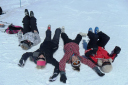 Northern Alpine Warrior/Ocdt Threlkeld, 2Lt Coomber, Ocdt Molloy and Ocdt Hopkins - exhausted after skiing