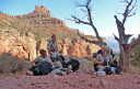 Northern Rattlesnake Venturer/Cadets rest in the shade on the South Kiabab Trail - Grand Canyon