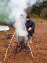 Scot-paddle  The Great Glen/Wilderness campsite cooking fire