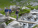 Alps/Crossing the stream at Oberbargli