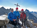 Blue Ecrins/Instructor Maj Tarquin Shipley with O Cdts Payne and Martin on the summit of the Tet Sud du Replat