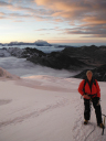 Illimani Sunrise/OCdt Holt during the ascent of Huayna Potosi  Photo Jon Piekarski