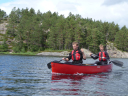 Viking Challenge/Ciaran and C-J  paddling alonf Byglandsfjord