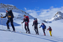 Blue Tour Austria/Group 1 skiing up to the Amatalehohe