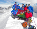 Dragon Alpine EMU/Team on summit of Breithorn (L-R, Rear row -  OCdt Hornby, Flaherty, Slocombe, Taylor, Tait, Front row -  Bowden, Wheeler, Baker)