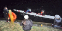 Devizes to Westminster Canoe Marathon/Seconds before the first capsize in freezing conditions at Bray lock