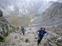 Dragon Firmin/LCpl Mills &LCpl Vickery disagree on the virtues of steep ascent on gravel at altitude in the rain