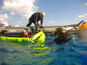 Ascension Serpent/Dive Supervisor SSgt Daz Weller recovers divers
