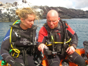 Ascension Serpent/Open Water Instructor Cpl Chris Woolerton carries oout a BAR check with Lt Kelsey Chatburn