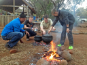 Zulu Kingdom/Preparing a Potjie for the groups evening meal