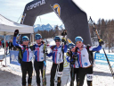 Northern Valais Dragon/Team members at the finish of the Ecrins Skimo Race