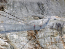 Alps/Crossing the 190m long Corbassiere Bridge over the snout of the Corbassiere Glacier